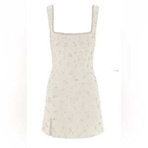 Clio Peppiatt Bridal White Beaded Crystal Dress